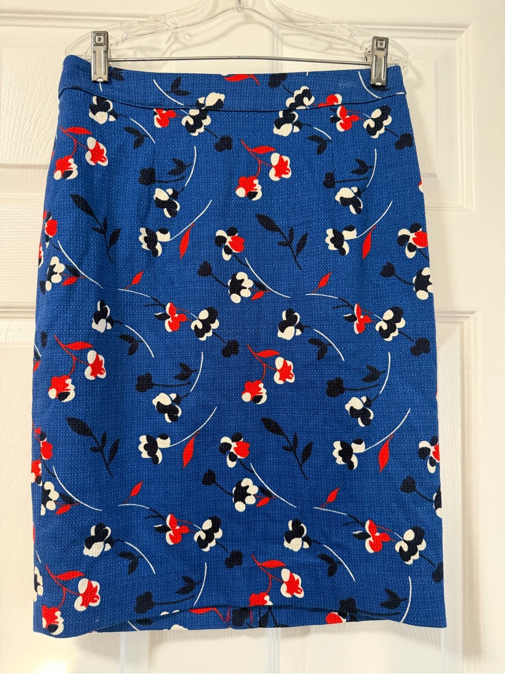 Boden Women’s 2P Blue Floral Pencil Skirt Cotton Stretch NWT
